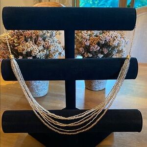 Elegant Multi-Strand Shimmer Beaded Necklace